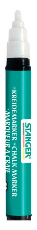 Kreidemarker | 4er Set | weiß | 2-4mm
