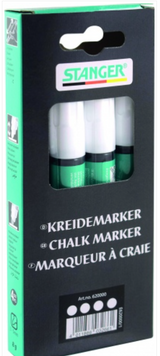 Kreidemarker | 4er Set | weiß | 2-4mm