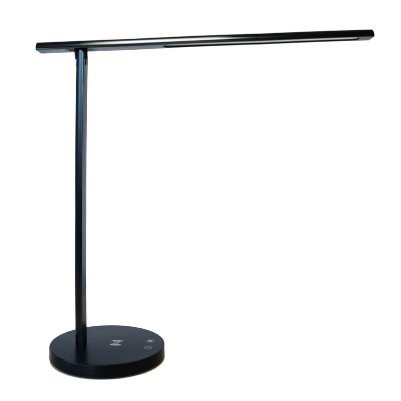 Unilux DIVA LED-Tischleuchte schwarz, Ladefunktion über Induktion und USB, Lichtstärke/-farbe dimmbar, Kopf neigbar