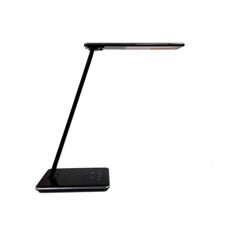 Unilux LINKA LED-Tischleuchte schwarz, Ladefunktion über Induktion und USB, Lichtstärke/-farbe dimmbar, Abschaltautomatik, faltbar