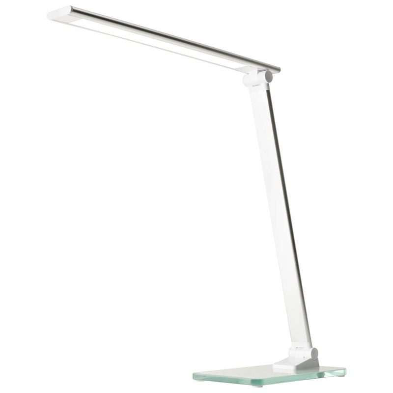 Unilux POPY LED Schreibtisch- und Tischleuchte dimmbar mit Glasfuß, faltbar und Nachtlicht