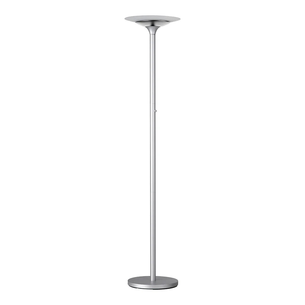 Unilux VARIAGLASS LED-Deckenfluter metallgrau, Drehdimmer, Lichtschale aus Glas