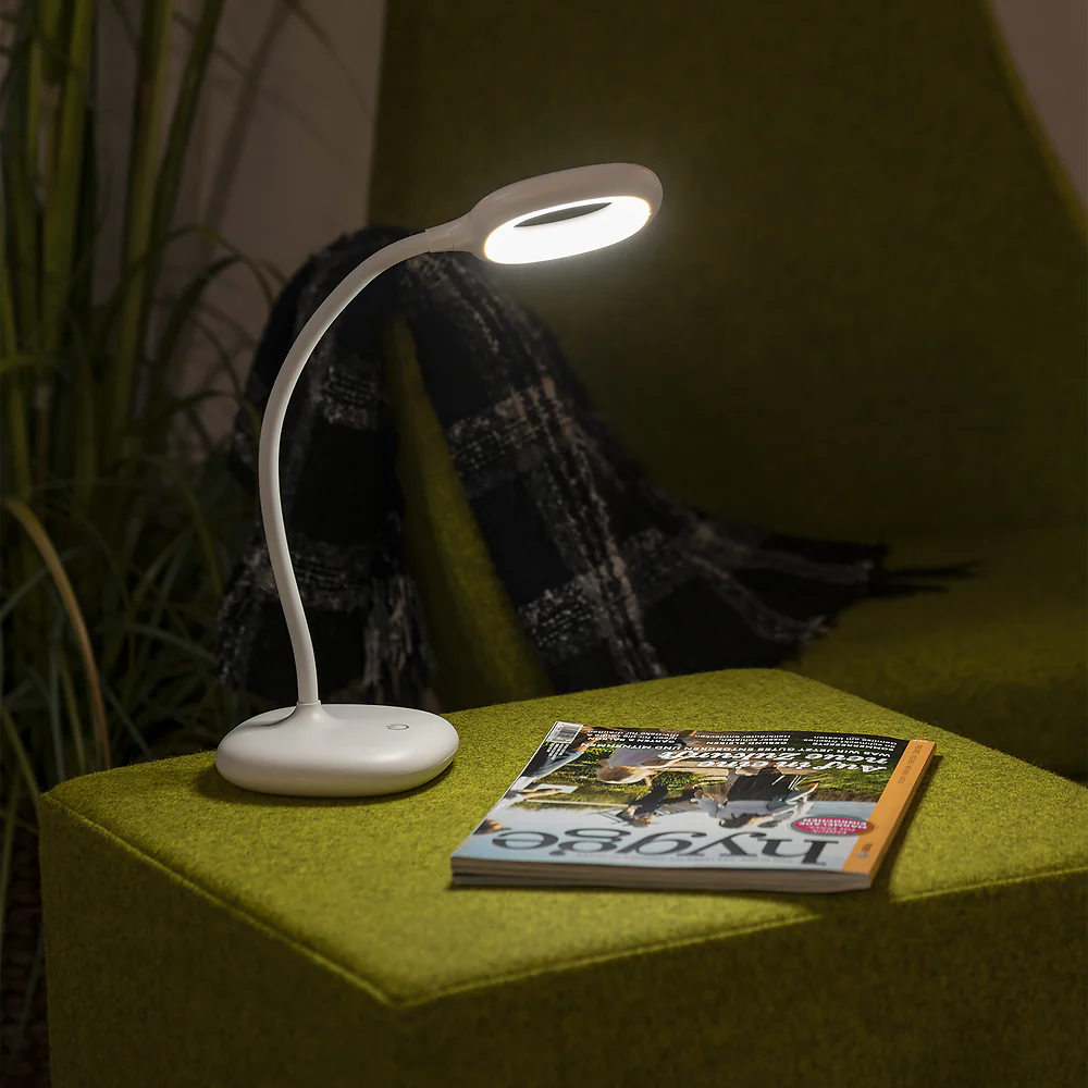 Unilux GALY 1800 LED-Akkuleuchte weiß dimmbar biegbarer Arm