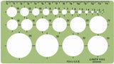 LINEX Kreisschablone mit Kreisen von 1-35 mm, mm-Skala an einer Seite - verschiedene Ausführungen