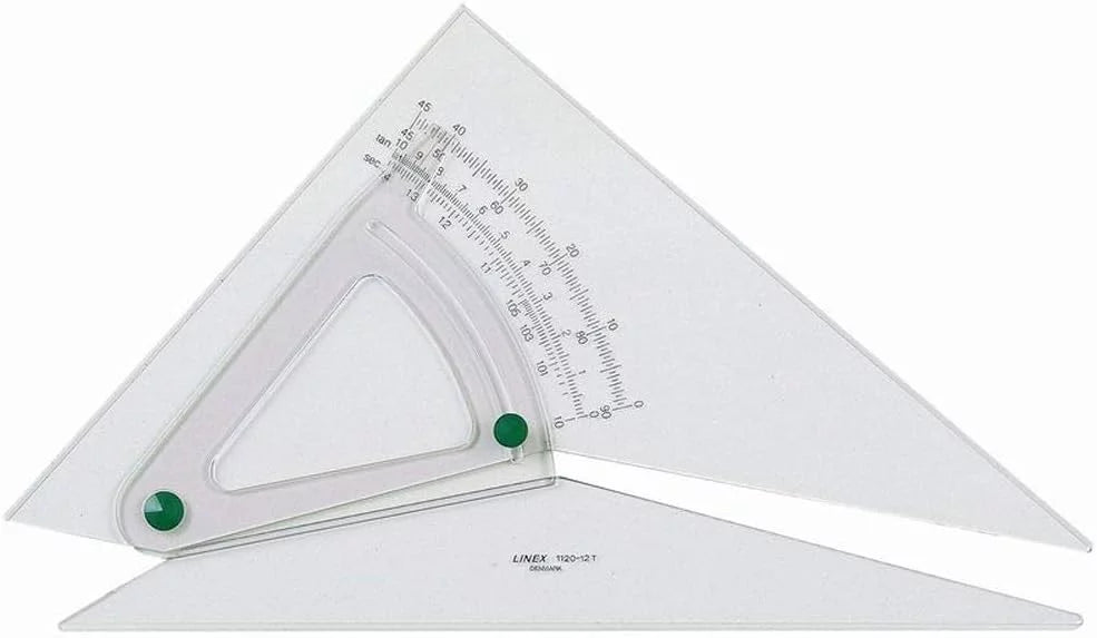 LINEX 1120/10B Verstellbarer Winkel, 320x250x2,5mm, kombiniert Dreieck und Winkelmesser