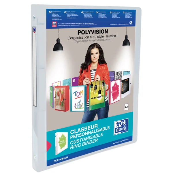 Oxford Ringbuch polyvision A4 mit 4 Ringen und variabler Rückenbreite - verschiedene Ausführungen