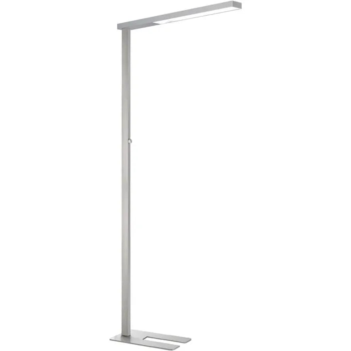 Unilux STRATUS Stehleuchte metallgrau, direkte und indirekte Beleuchtung, Lichtstärke dimmbar, flacher U-förmiger Standfuß, 195 cm hoch