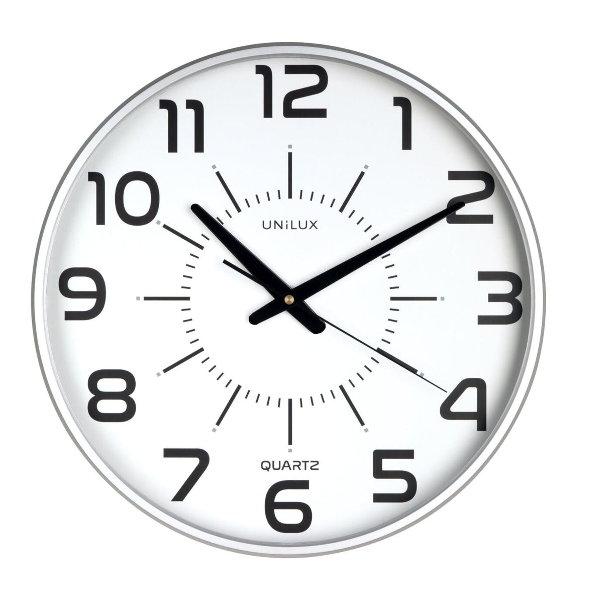 Unilux MAXI POP Wanduhr, Durchmesser 37,5 cm, Quarzuhrwerk mit leise schleichenden Zeigern und Batterie