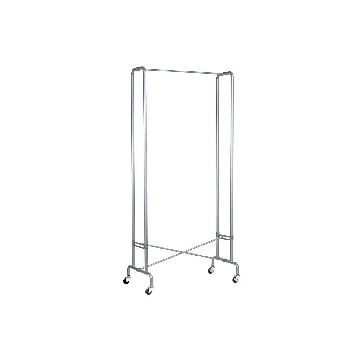 Unilux FOLDY Rollgarderobe metallgrau, platzsparend faltbare Kleiderstange mit Schwenkrollen, 180x88x49 cm, Lieferung montiert