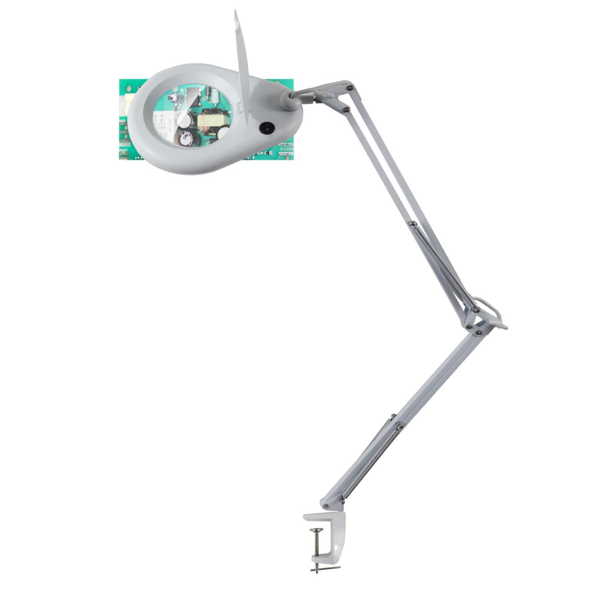 Unilux ZOOM LED-Lupenleuchte weiß, Vergrößerung: 3 Dioptrien, Klemmbefestigung, Gelenkarm
